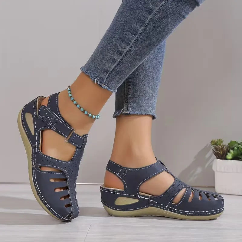Women’s Cutout Hook-and-Loop Comfort Sandals
