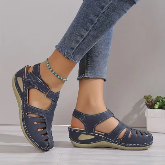 Women’s Cutout Hook-and-Loop Comfort Sandals