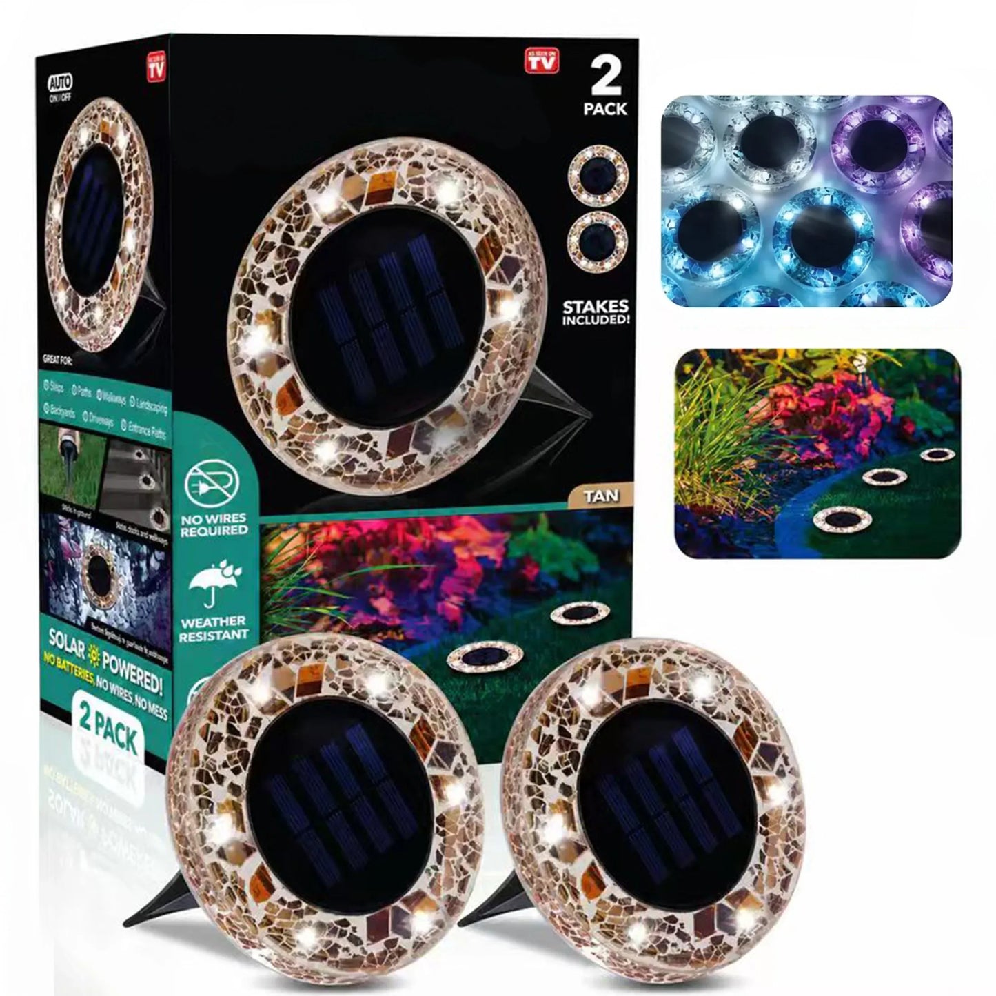 Solar Mosaic LED Pathway Lights