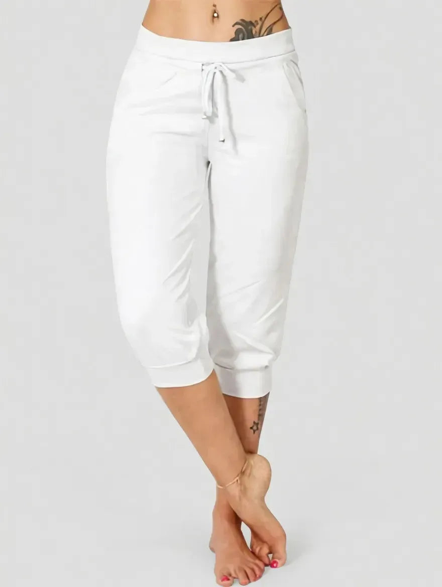 Women's Drawstring Capri Jogger Pants