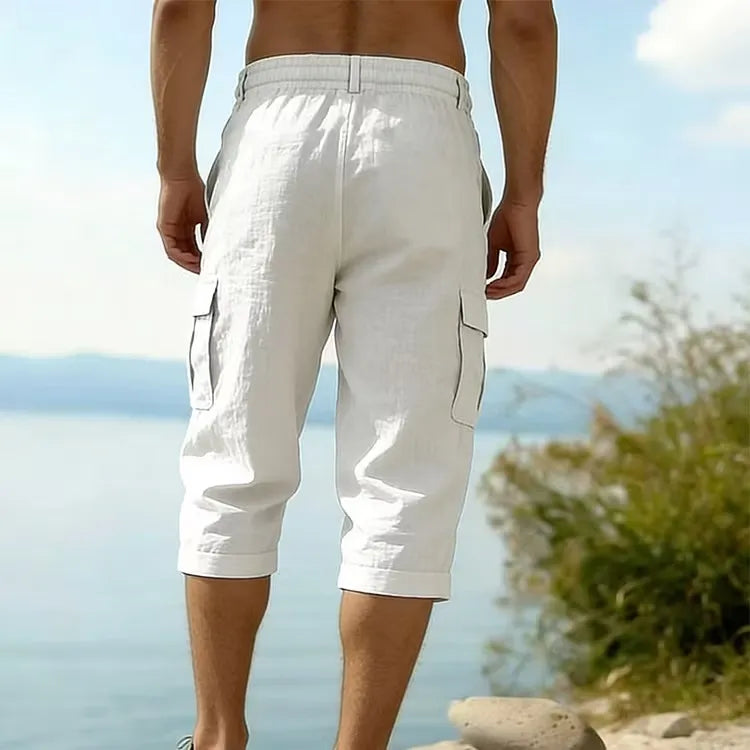 Men's Drawstring Cargo Capri Pants