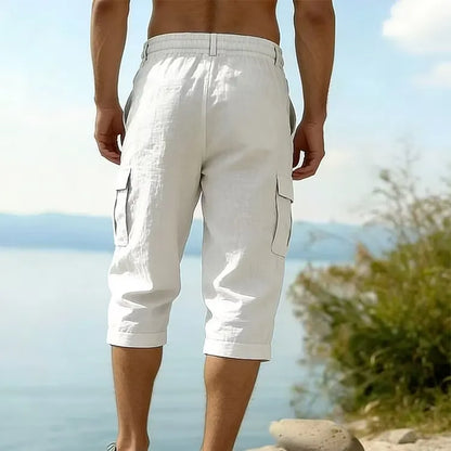 Men's Drawstring Cargo Capri Pants