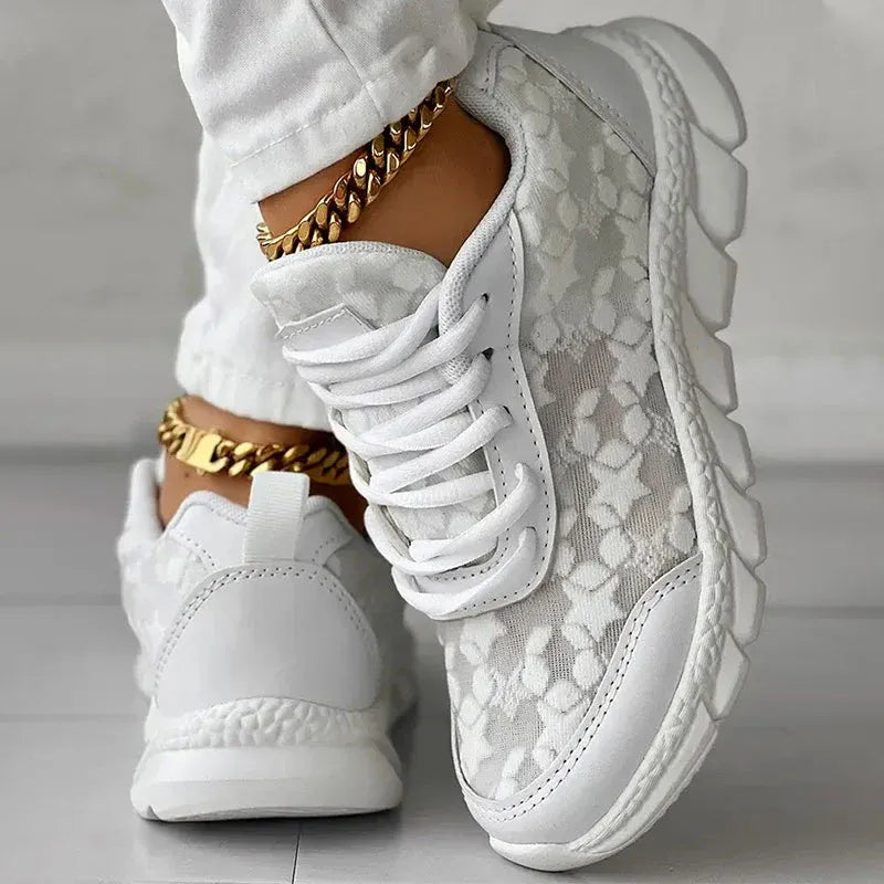 Women’s Floral Lace-Up Sneakers