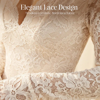Women’s Elegant Lace V-Neck Ruffle Hem Mini Dress
