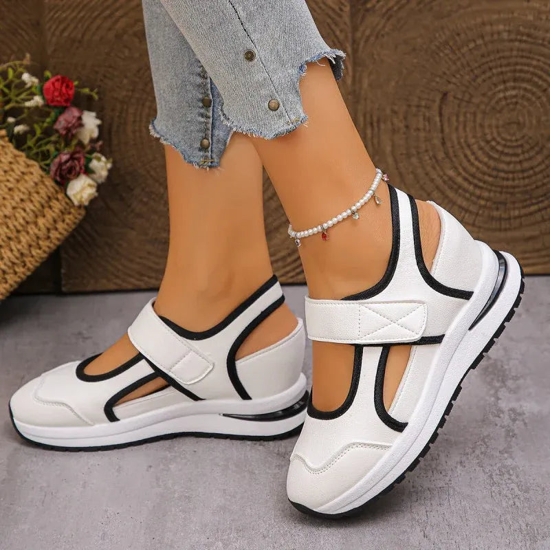 Women’s Cutout Hook-and-Loop Walking Shoes