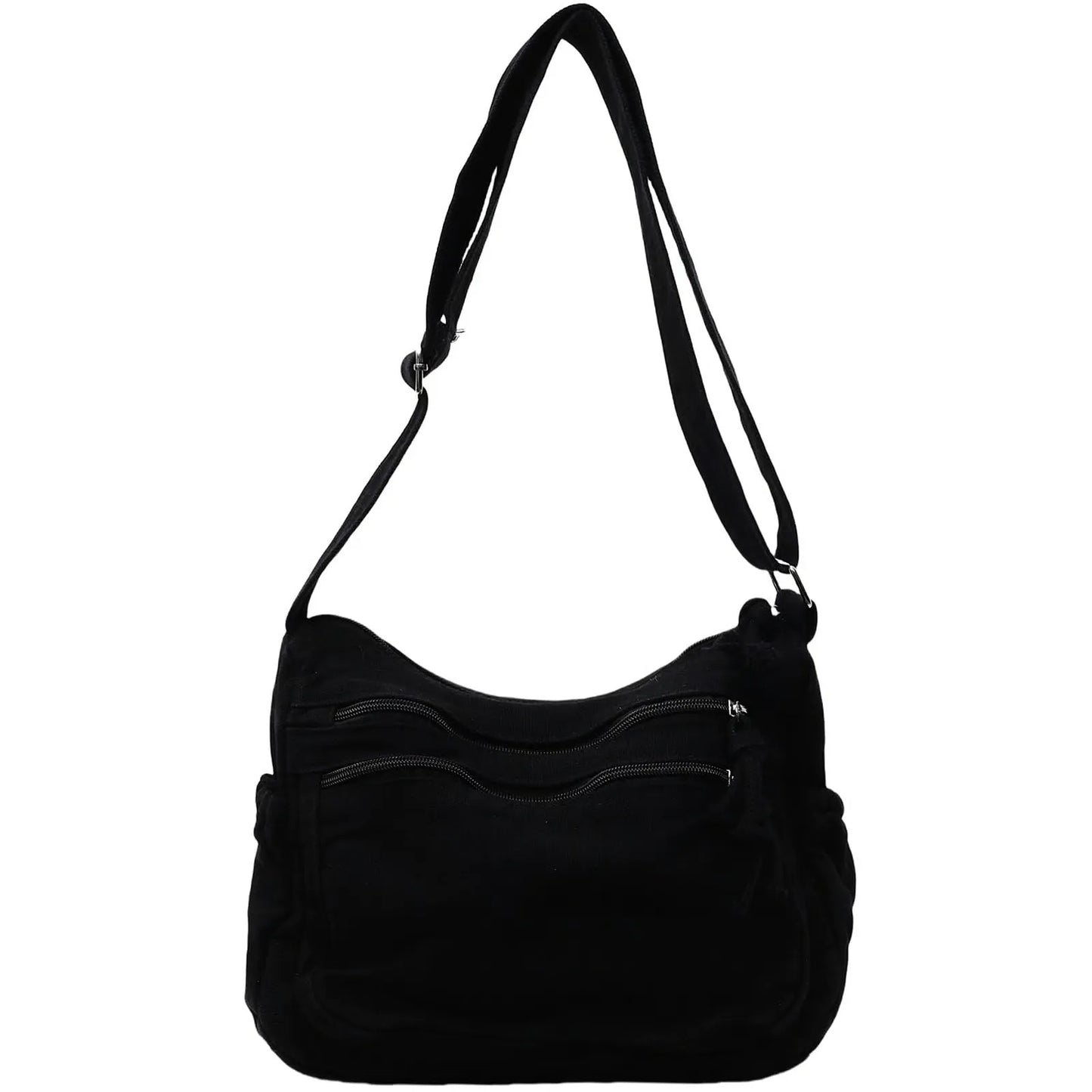 Multi-Pocket Canvas Crossbody Bag
