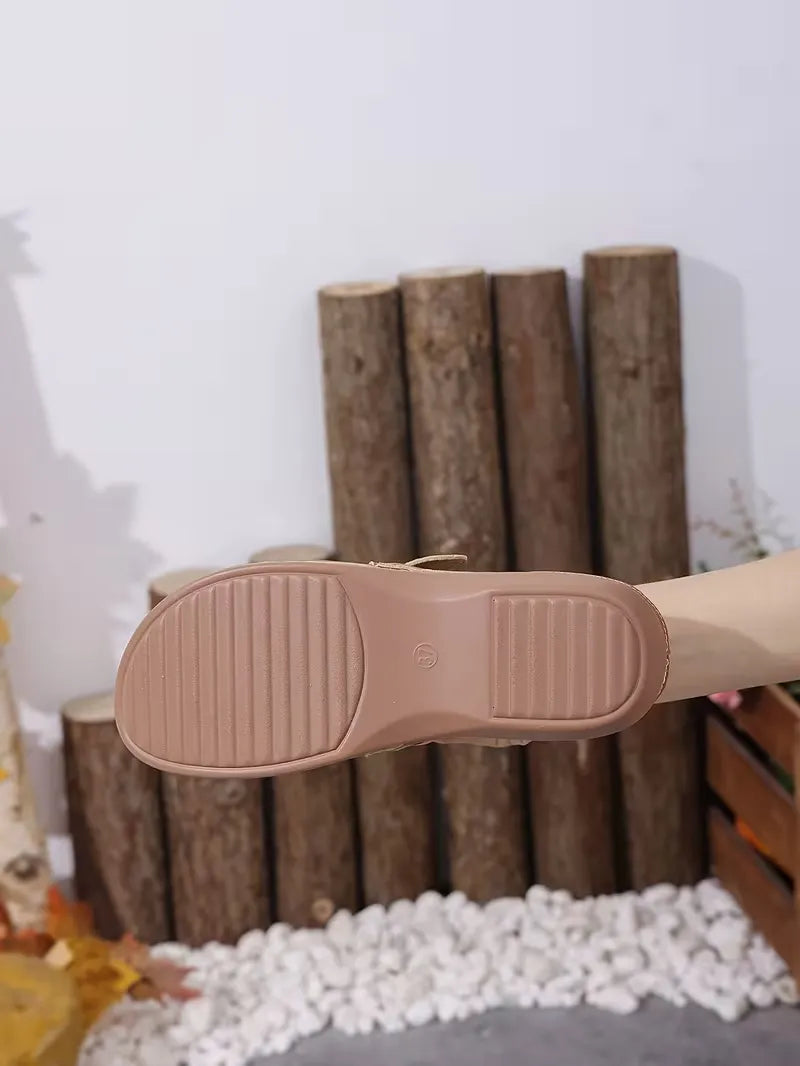 Women’s Buckle-Accent Slip-On Mule Flats