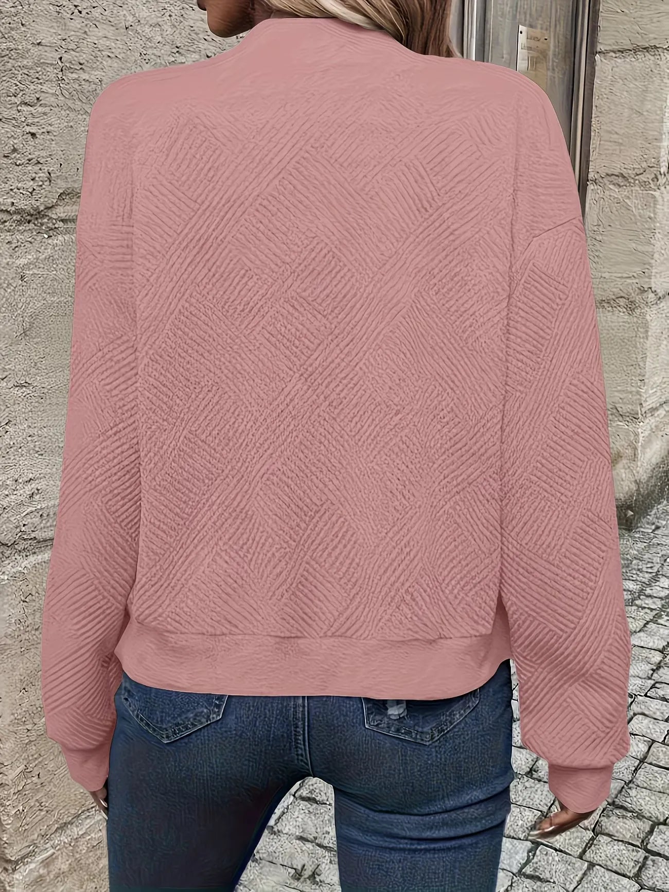 Women's Textured Zip-Up Bomber Jacket