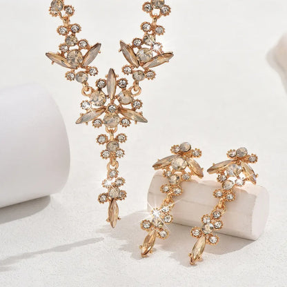 Crystal Statement Necklace and Earrings Set
