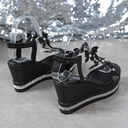 Women’s Butterfly Embellished Wedge Sandals