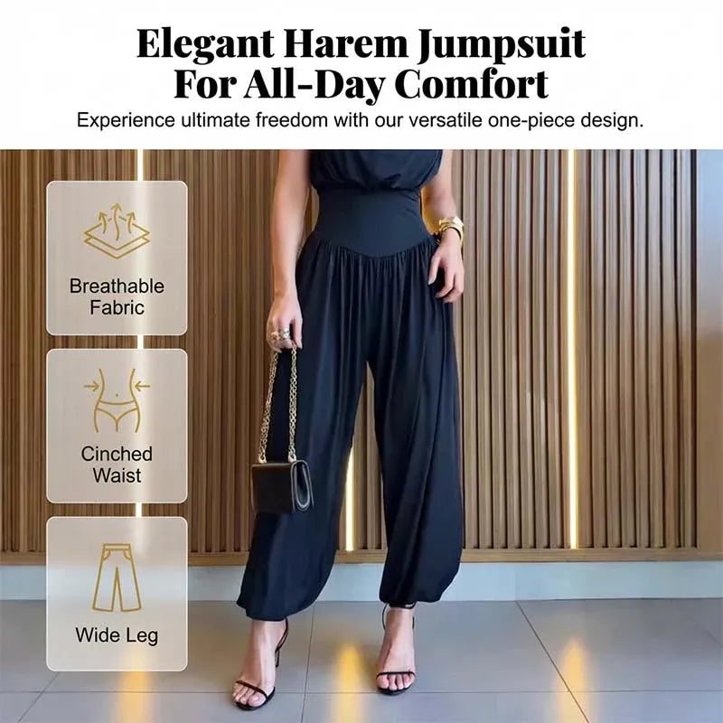 High Waist Sleeveless Harem Jumpsuit
