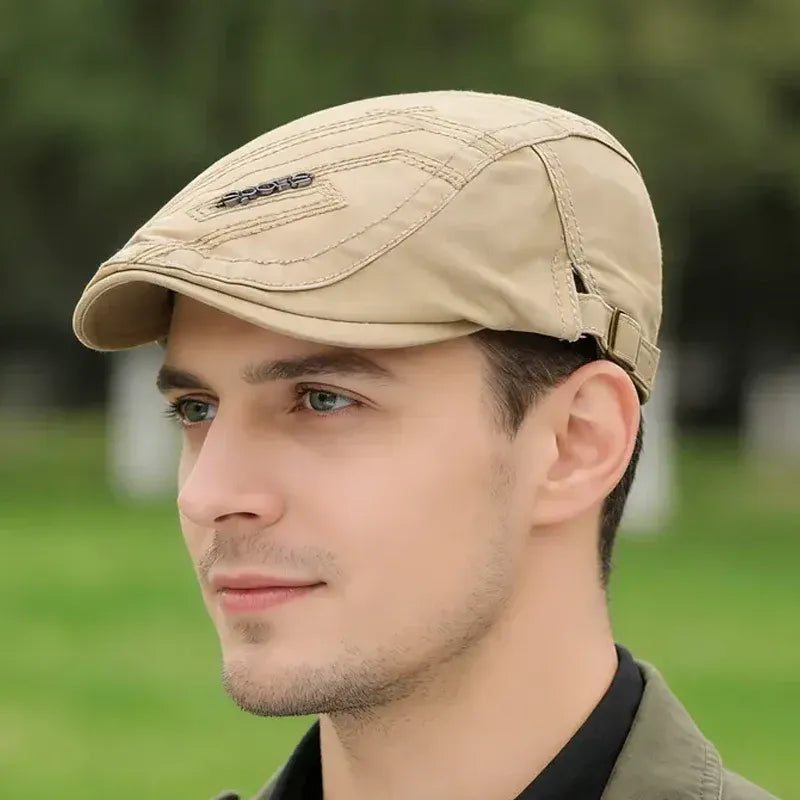 Men’s Classic Flat Cap Breathable Adjustable Hat