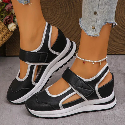 Women’s Cutout Hook-and-Loop Walking Shoes