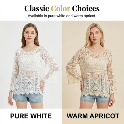 Women’s Openwork Lace Cover-Up Blouse