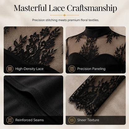 Women's Floral Lace Evening Dress