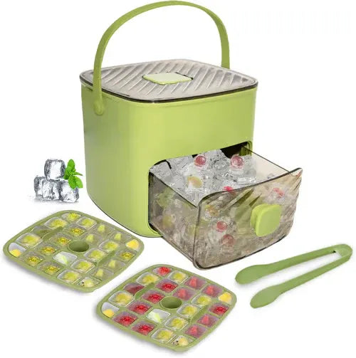 Portable Ice Cube Maker and Storage Box Set