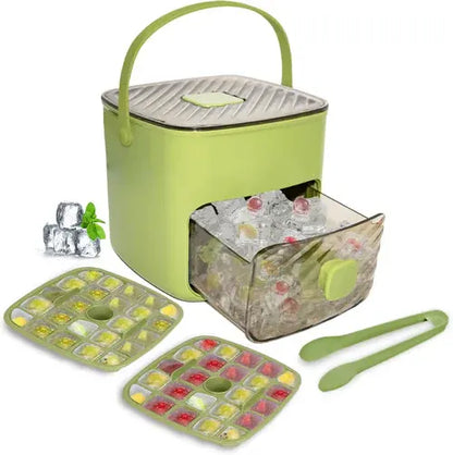 Portable Ice Cube Maker and Storage Box Set