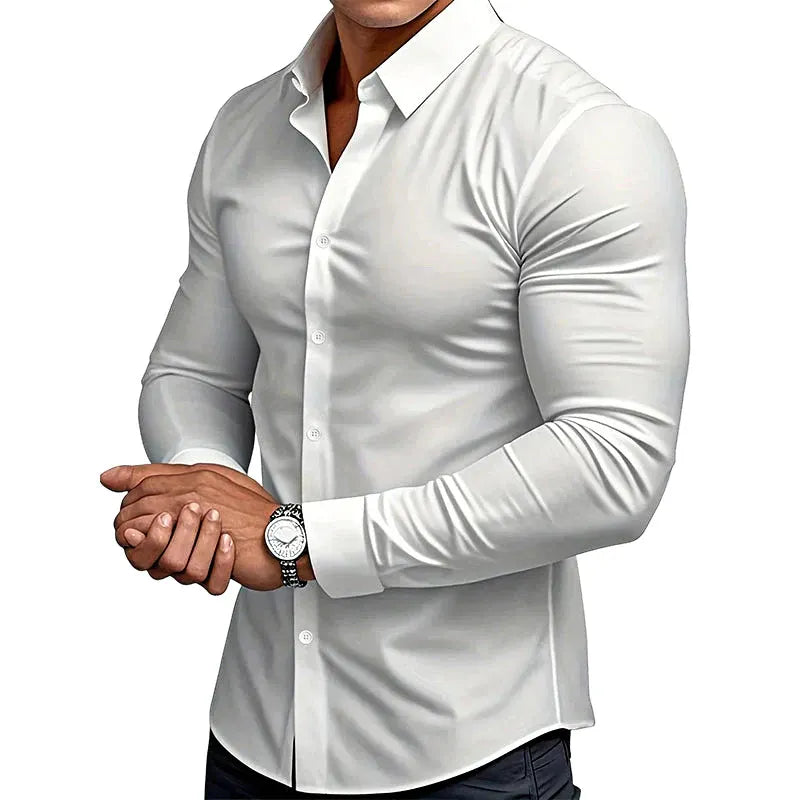 Men’s Slim Fit Long Sleeve Button-Down Shirt