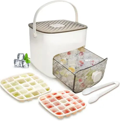 Portable Ice Cube Maker and Storage Box Set