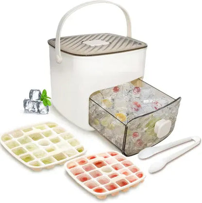 Portable Ice Cube Maker and Storage Box Set