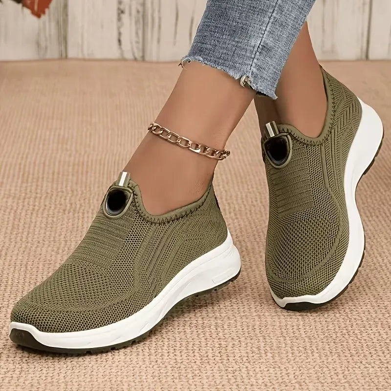 Women’s Breathable Knit Slip-On Sneakers