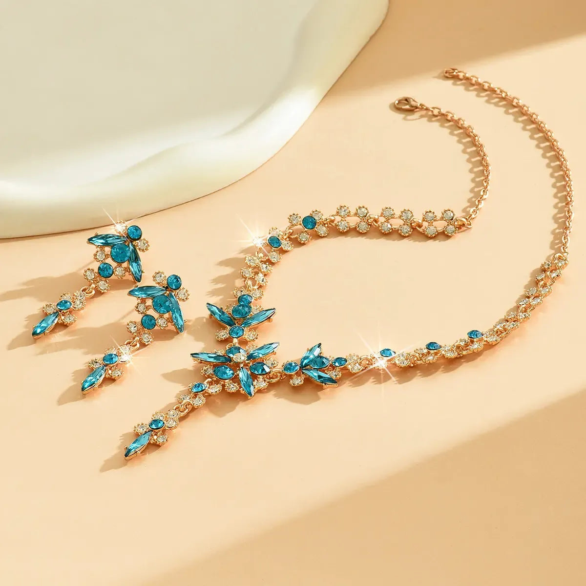 Crystal Statement Necklace and Earrings Set
