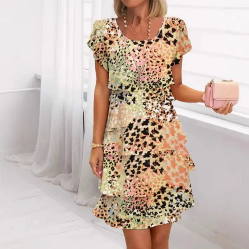 Women’s Printed Tiered Ruffle Dress