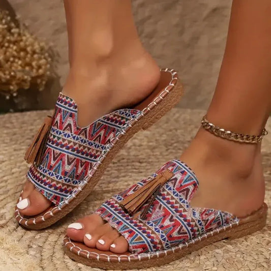 Women’s Boho Print Slip-On Sandals