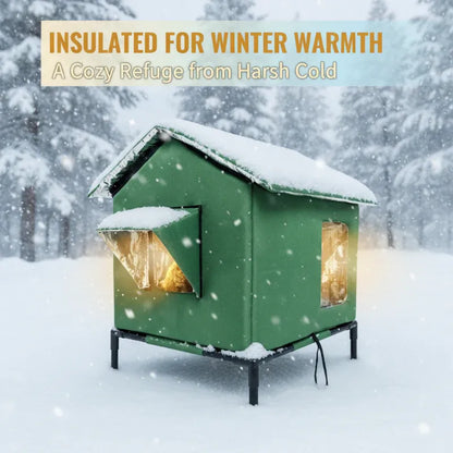 Elevated Weather-Resistant Outdoor Cat House