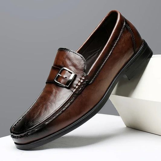 Men’s Buckle Accent Slip-On Dress Loafers