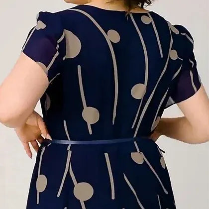 Women’s Elegant Printed Chiffon Midi Dress