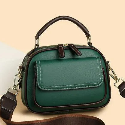 Structured Leather-Look Crossbody Bag