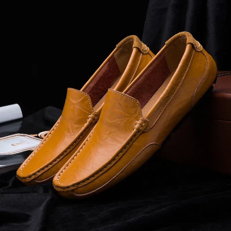 Men’s Leather-Look Slip-On Loafers