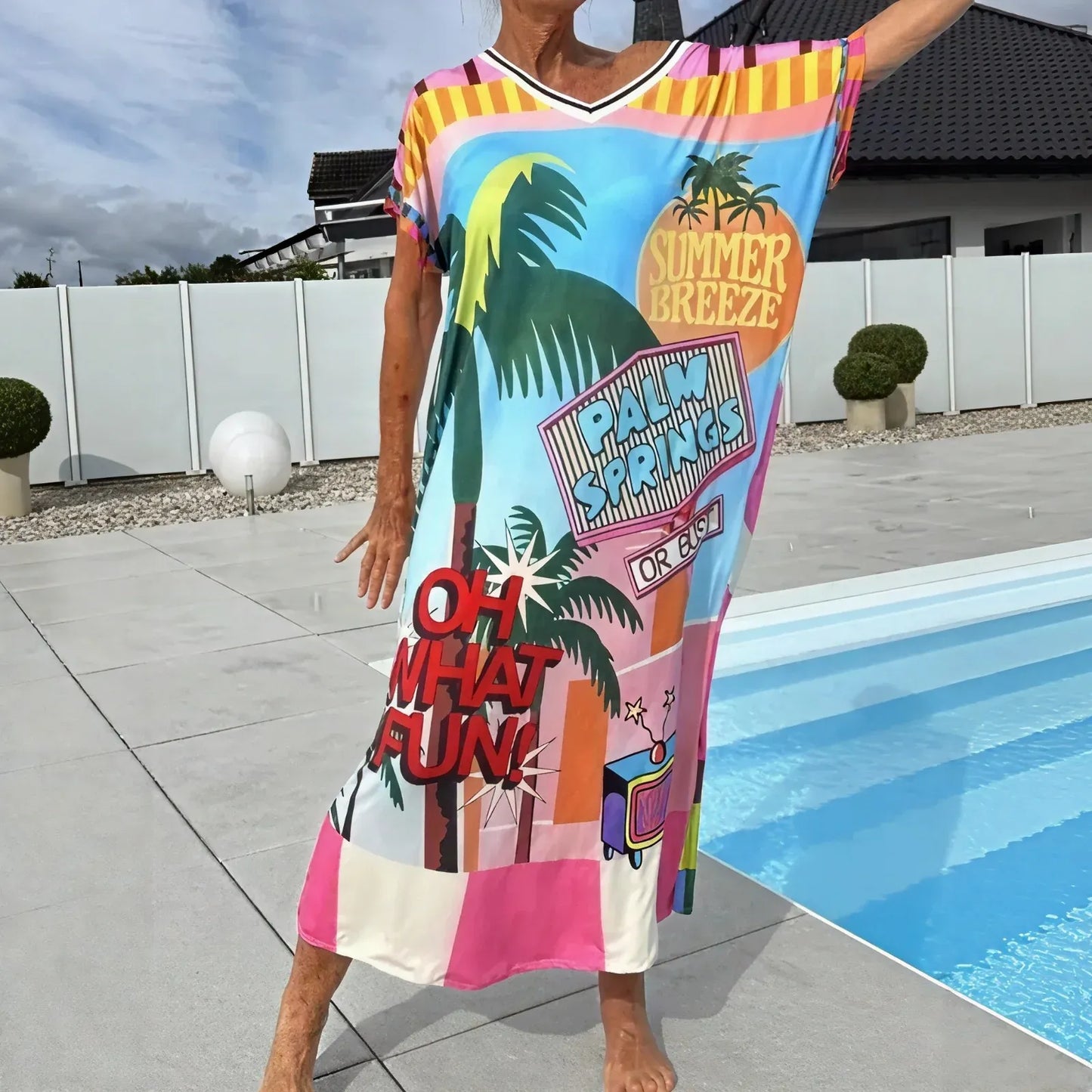 Women’s Printed Loose Fit Midi Dress