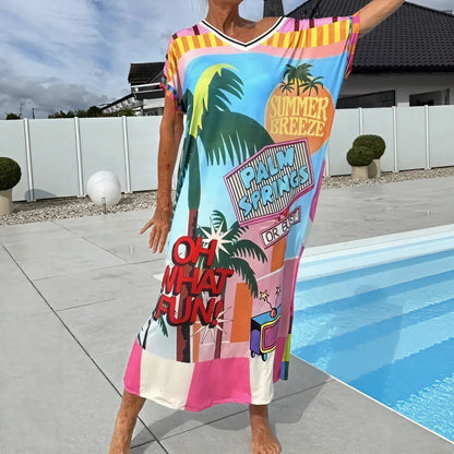 Women’s Printed Loose Fit Midi Dress