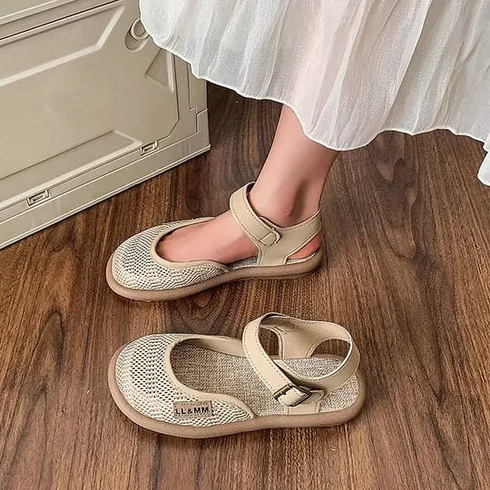 Women’s Closed-Toe Mesh Ankle Strap Sandals