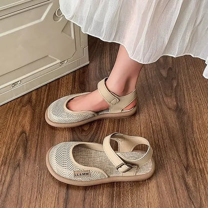 Women’s Closed-Toe Mesh Ankle Strap Sandals