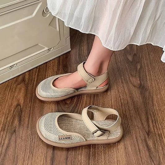 Women’s Closed-Toe Mesh Ankle Strap Sandals