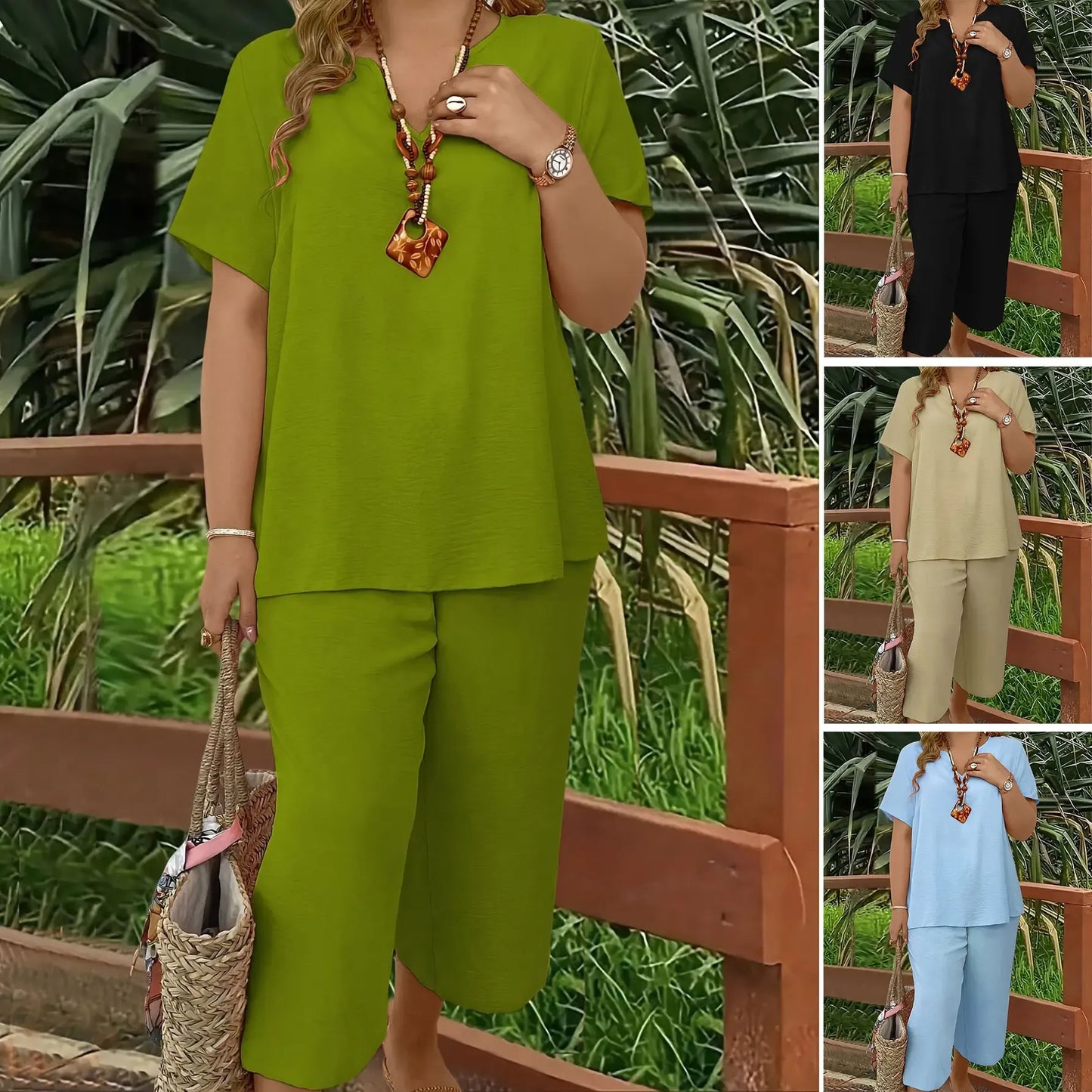 Women’s Casual Two-Piece Top and Pants Set