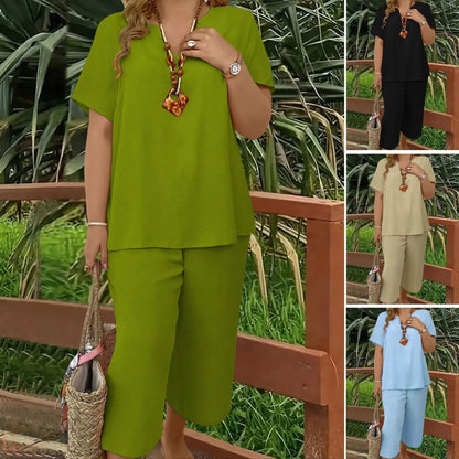 Women’s Casual Two-Piece Top and Pants Set