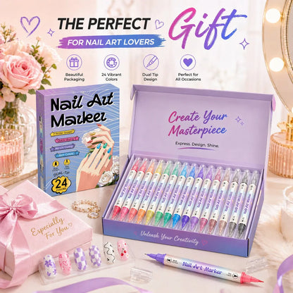 Women's Nail Art Marker Set – 24 Colors
