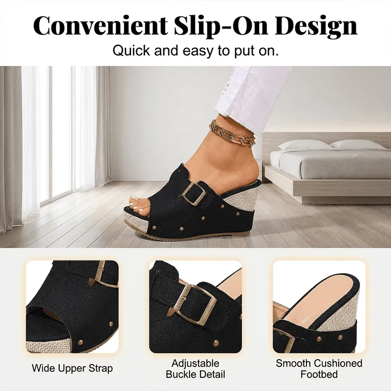 Women’s Buckle Strap Platform Wedge Sandals