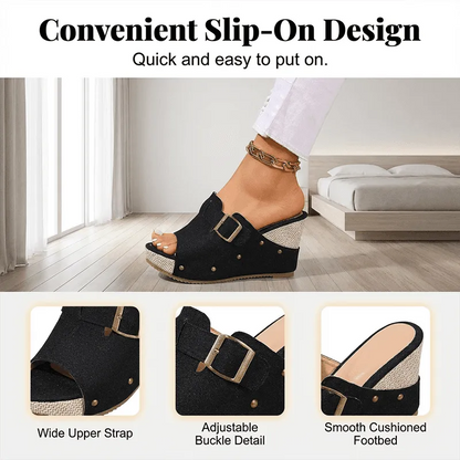 Women’s Buckle Strap Platform Wedge Sandals