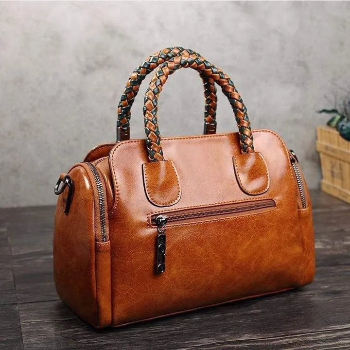 Women’s Large Capacity Leather-Look Satchel Bag