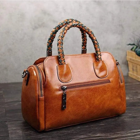 Women’s Large Capacity Leather-Look Satchel Bag
