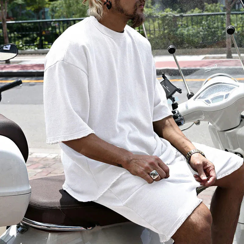 Men’s Oversized Short-Sleeve T-Shirt and Shorts Set