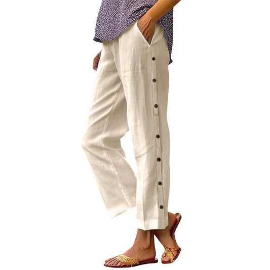 Women’s Side Button Cropped Pants