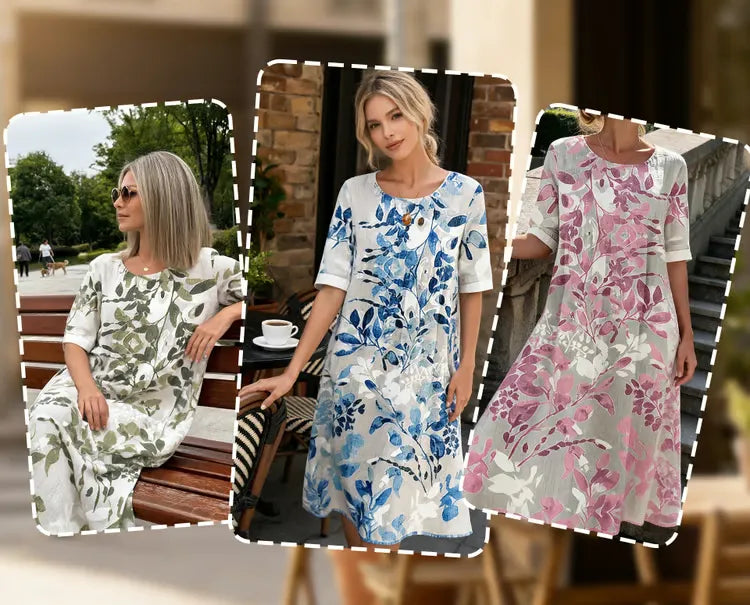 Women's Floral Print Short Sleeve Dress