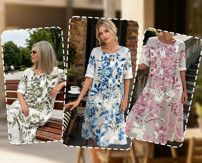 Women's Floral Print Short Sleeve Dress