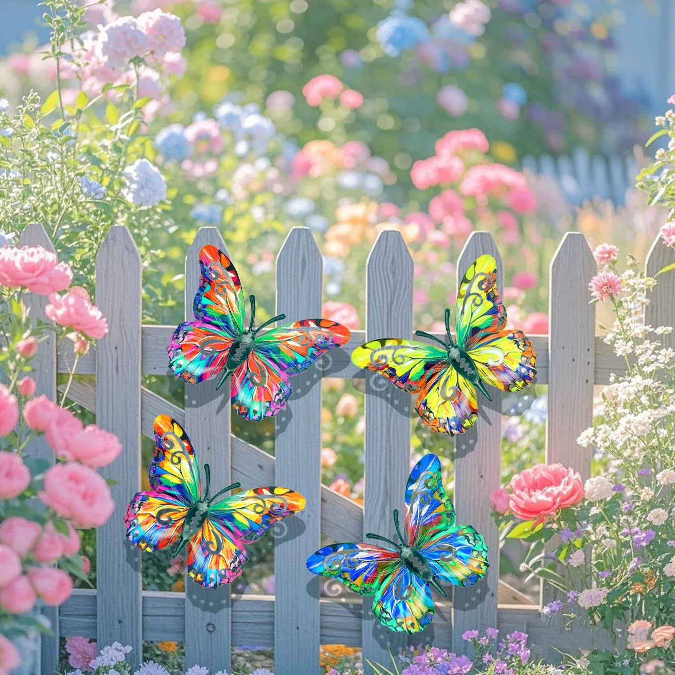 Colorful Butterfly Metal Wall Decor Set